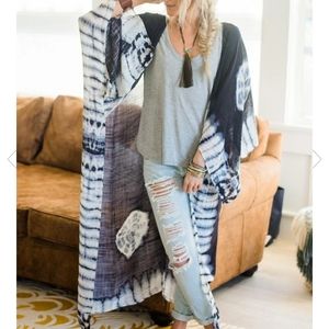 Duster length Tie Dye Kimono